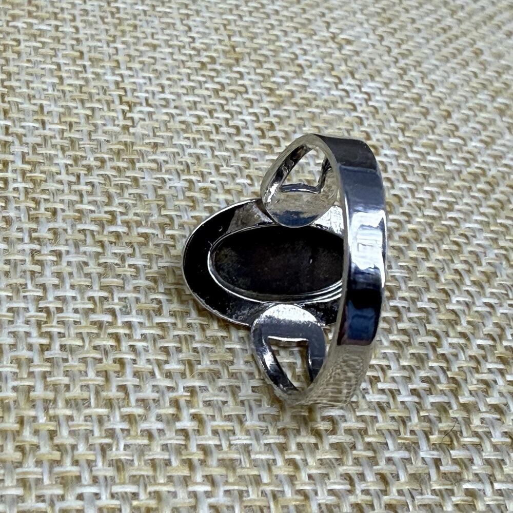 Cameo Split Band Ring Sarah Coventry Silver Mother Of Pearl Size 8.5 - Picture 6 of 6